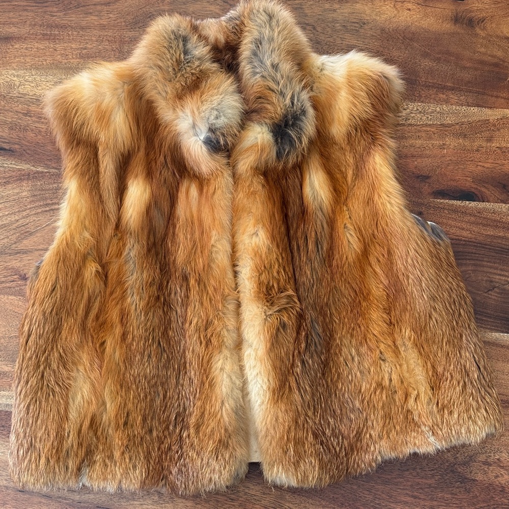 Women’s Vintage (homemade?) Fur Vest in Brown